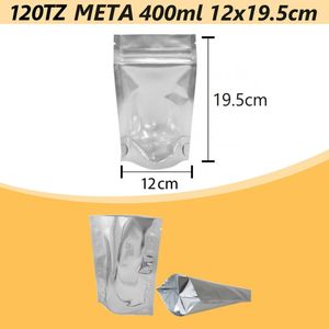 Saco Stand-up Pouch 120MZ Metalizada 400ml 12x19.5cm Tradbor (10 unidades)