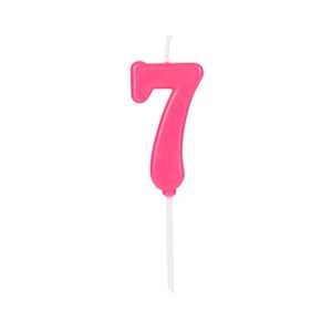 Vela Pick Rosa Nº 7 Silver Festas (01 Unidade)