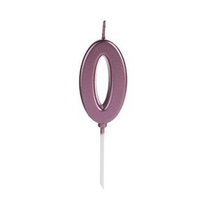 Vela Pick Rose Gold Nº 0 Silver Festas (01 Unidade)