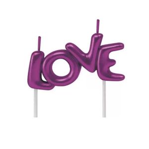 Vela Love Lilás Silver Festas (01 Unidade)