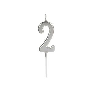 Vela Pick Prata Nº 2 Silver Festas (01 Unidade)