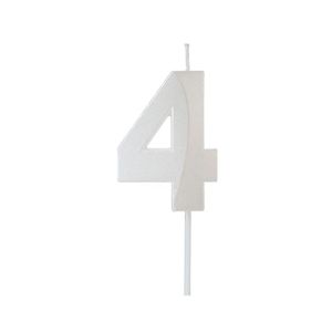 Vela Design Branco Perolado Nº 4 Silver Festas (01 Unidade)