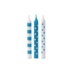 Vela Palito Azul Bebê Silver Festas (12 Unidades)