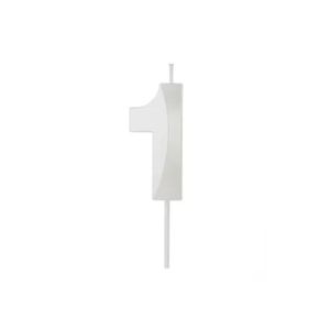 Vela Design Branco Perolado Nº 1 Silver Festas (01 Unidade)