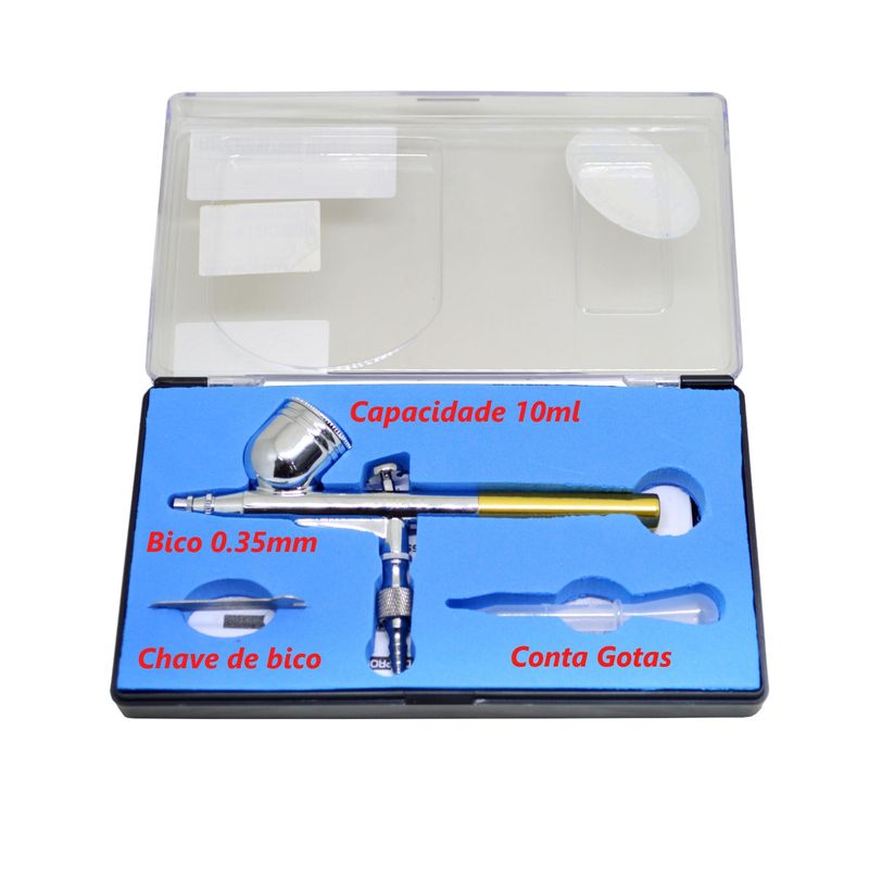 Aerógrafo MP-1002 Reservatório Fixo e Sem Regulagem da Agulha 0.35mm Wimpel (01 jogo)