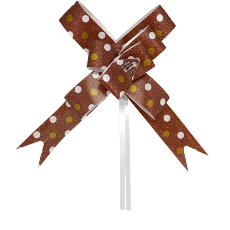 Laço Pronto Poa Marrom Ref. 1530040 1,7x38cm Cromus (10 unidades)