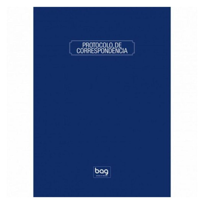 Protocolo-de-Correspondencia-Capa-Dura-Azul-Bag--100-Folhas-