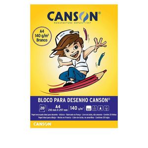 Papel Para Desenho A4 210x297mm 140g/m² Canson (20 Folhas)