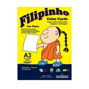 Papel Filipinho Color Cards Branco A3 297x420mm 120g/m² Filiperson (12 Folhas)