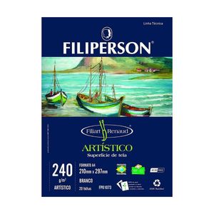 Bloco Artístico Filiperson Branco A4 210x297mm 240g/m² Filiart Renaud (20 Folhas)