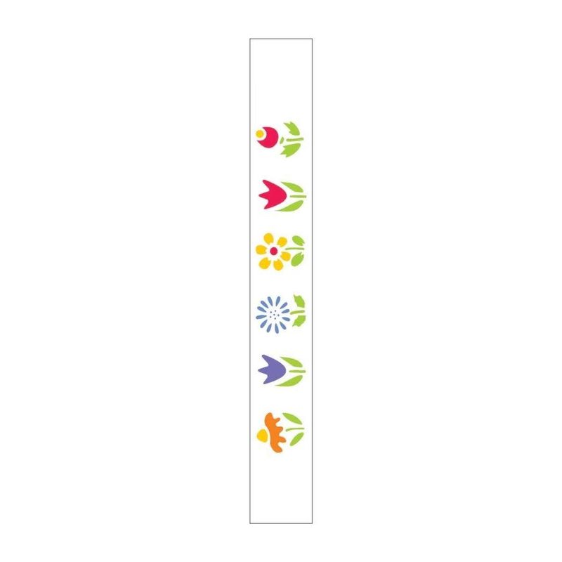 Stencil-Simples-de-Acetato-para-Pintura-4x30cm-Ref.-OPA-0062-Borda-Flores-OPA--01-unidade-