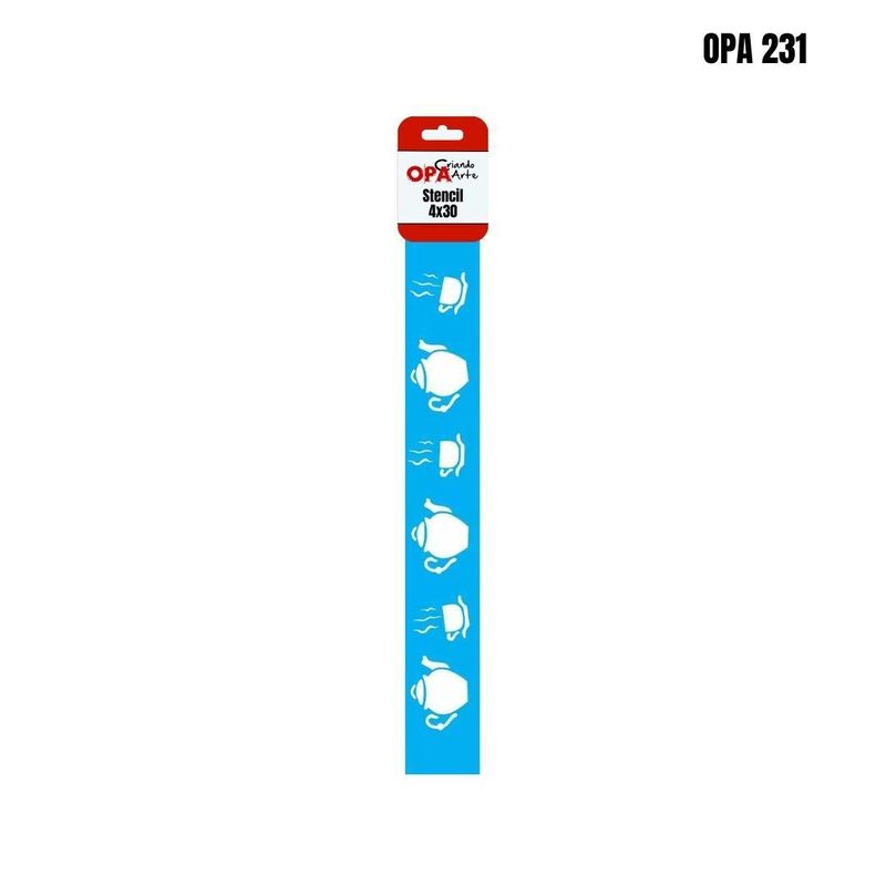 Stencil Simples de Acetato para Pintura 4x30cm Ref. OPA 0231 Chá OPA (01 unidade)