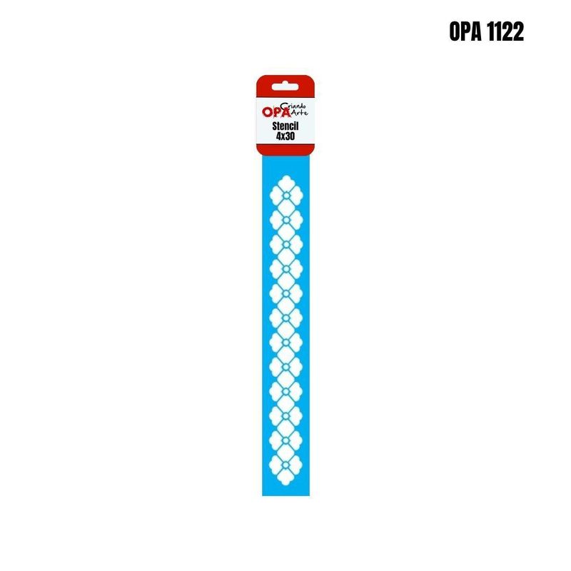 Stencil Simples de Acetato para Pintura 4x30cm Ref. OPA 1122 Flor OPA (01 unidade)