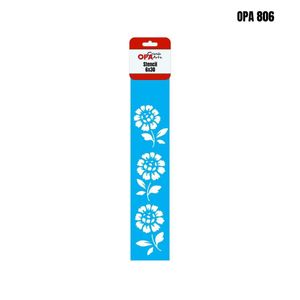 Stencil Simples de Acetato para Pintura 6x30cm Ref. OPA 806 Flores Girassóis OPA (01 unidade)