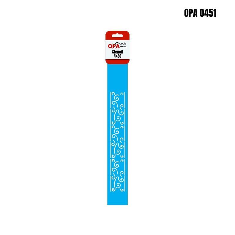 Stencil-Simples-de-Acetato-para-Pintura-4x30cm-Ref.-OPA-0451-Borda-Volutas-OPA--01-unidade-