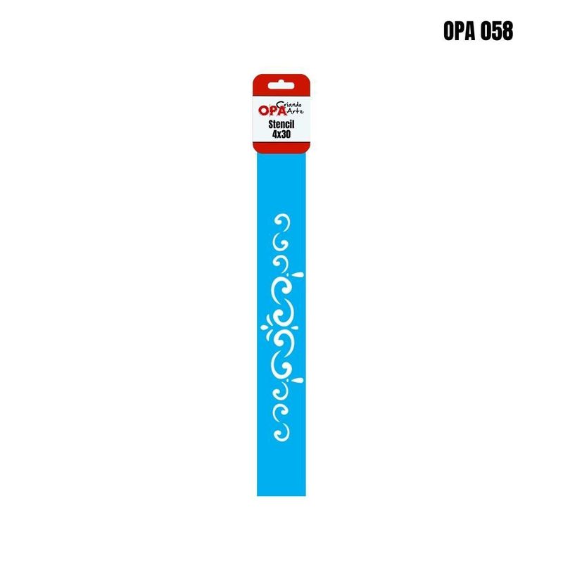Stencil Simples de Acetato para Pintura 4x30cm Ref. OPA 058 Arabesco OPA (01 unidade)