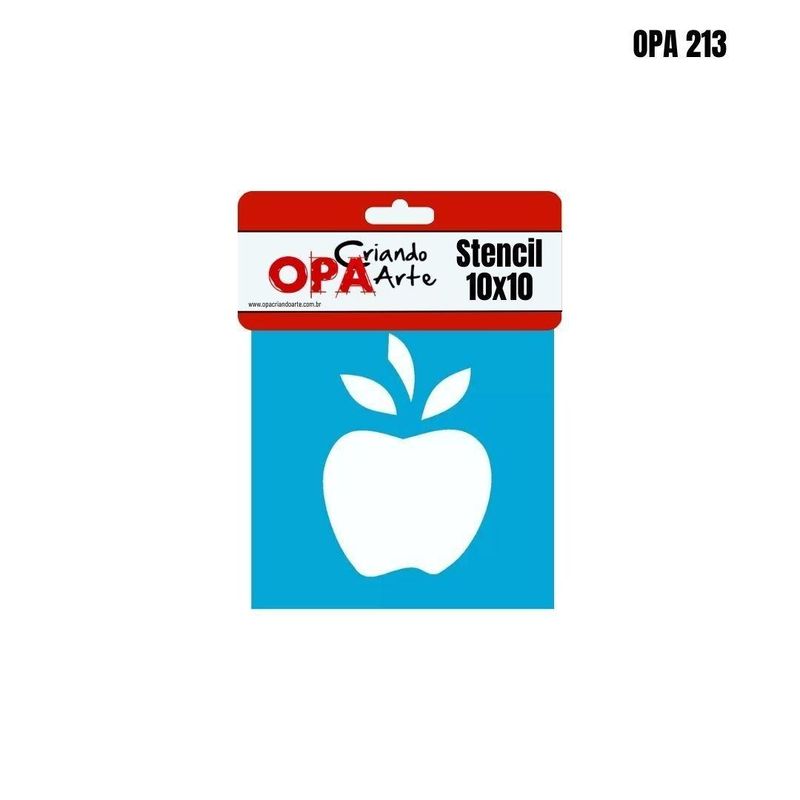 Stencil-Simples-de-Acetato-para-Pintura-10x10cm-Ref.-OPA-213-Frutas-Maca-II-OPA--01-unidade-