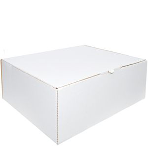 Caixa de Papelão Kraft Retangular Alta Branca para Bolo Ref. 05 42x35x15cm CIA dos Produtos (01 unidade)