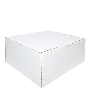 Caixa de Papelão Kraft Retangular Alta Branca para Bolo Ref. 03 31x25x15cm CIA dos Produtos (01 unidade)