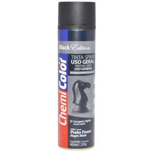 Tinta em Spray Uso Geral Chemi Color Edition Preto Fosco 400ml Baston (01 unidade)