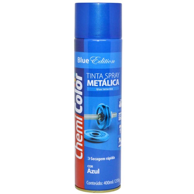 Tinta em Spray Metálica Uso Interno Chemi Color Edition Azul 400ml Baston (01 unidade)