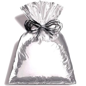 Saco para Presente Metal Prata 25x35cm com Aba Ref.: 99003604 Cromus (50 unidades)