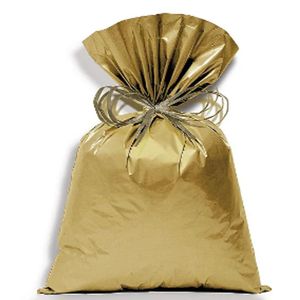Saco Plástico P/ Presente Ouro Tamanho M2 20X29cm Cromus (50 unidades)