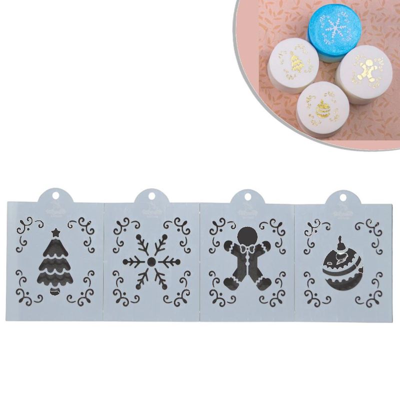 Kit Mini Stencil Simples de Acetato para Pintura 7x7cm Ref. 358117 Blue Star (04 peças)