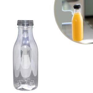 Garrafa PET Redonda Transparente 500ml G3550 Tipo Suco C/ Tampa Lacre Galvanotek (01 unidade)
