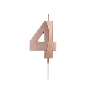 Vela Design Rose Gold Nº 4 Silver Festas (01 Unidade)