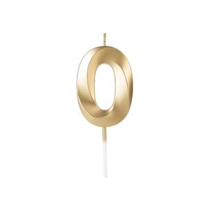 Vela Design Dourada Nº 0 Silver Festas (01 Unidade)