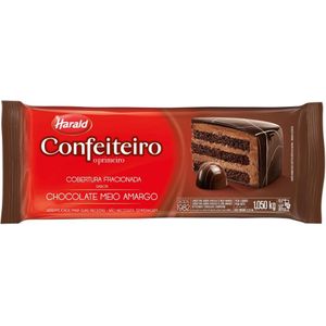 Cobertura Confeiteiro Fracionada Sabor Chocolate Meio Amargo Harald (1.050kg)