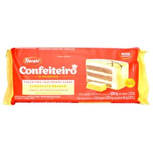 Cobertura Confeiteiro Fracionada Sabor Artificial Chocolate Branco Harald (1.010kg)