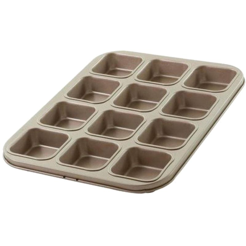 Forma-Assadeira-em-Aco-Carbono-para-Pao-de-Mel-Quadrada-com-12-cavidades-Lumiere-Mimo-Style--01UND-