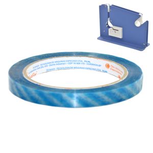 Fita Adesiva 12mmx80m Azul para Máquina Lacra Volumes Tecmaes (01 unidade)