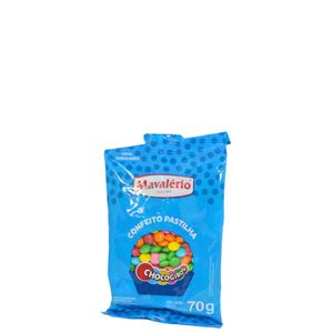 Mini Pastilhas Confeitadas Sabor Chocolate Colorida Chocogiros Mavalério (70 gramas)