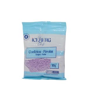 Confeitos Pérolas Lilás Iceberg Chef (80 gramas)