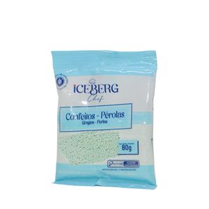 Confeitos Pérolas Azul Turquesa Iceberg Chef (80 gramas)