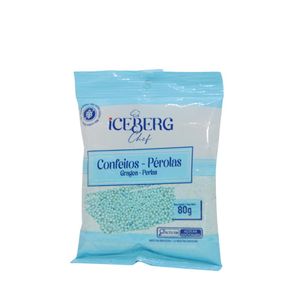 Confeitos Pérolas Azul Iceberg Chef (80 gramas)