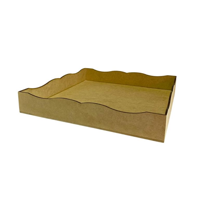 Bandeja de MDF Boleada Quadrada 25x25cm Ref.: LJ90 LJ Artesanatos (01 Unidade)