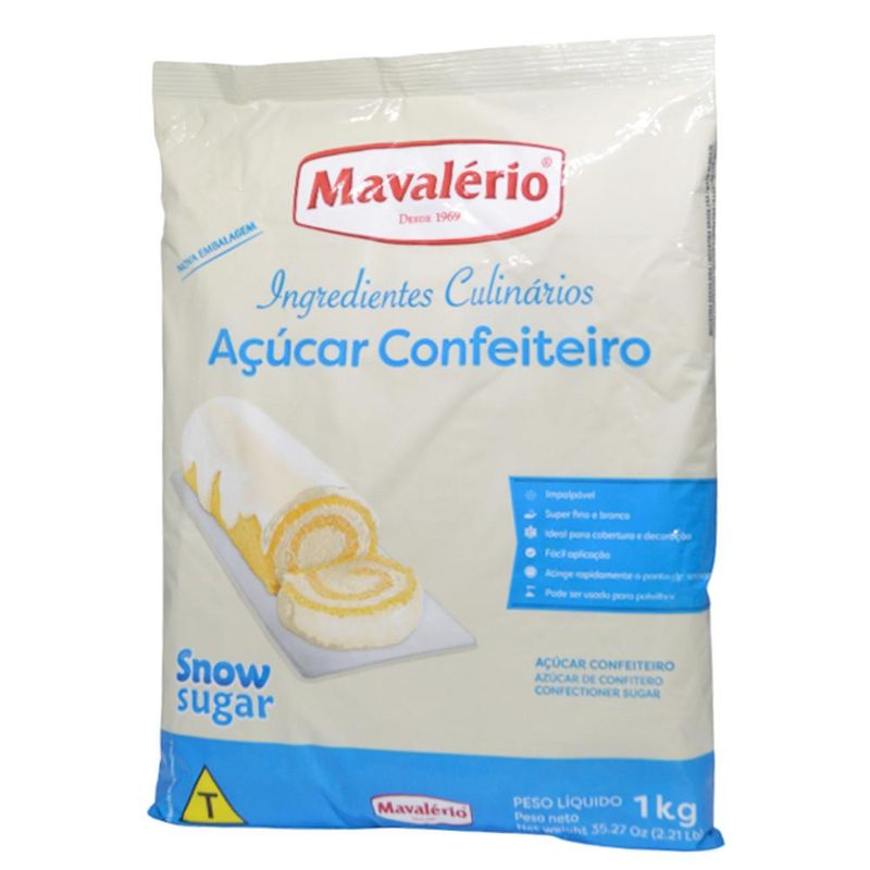 Açúcar de Confeiteiro Impalpável Snow Sugar Mavalério (1KG)