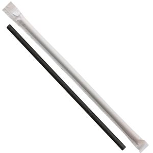 Canudo de Papel Liso Preto 22cm Ref. 29002579 Cromus (100 unidades)