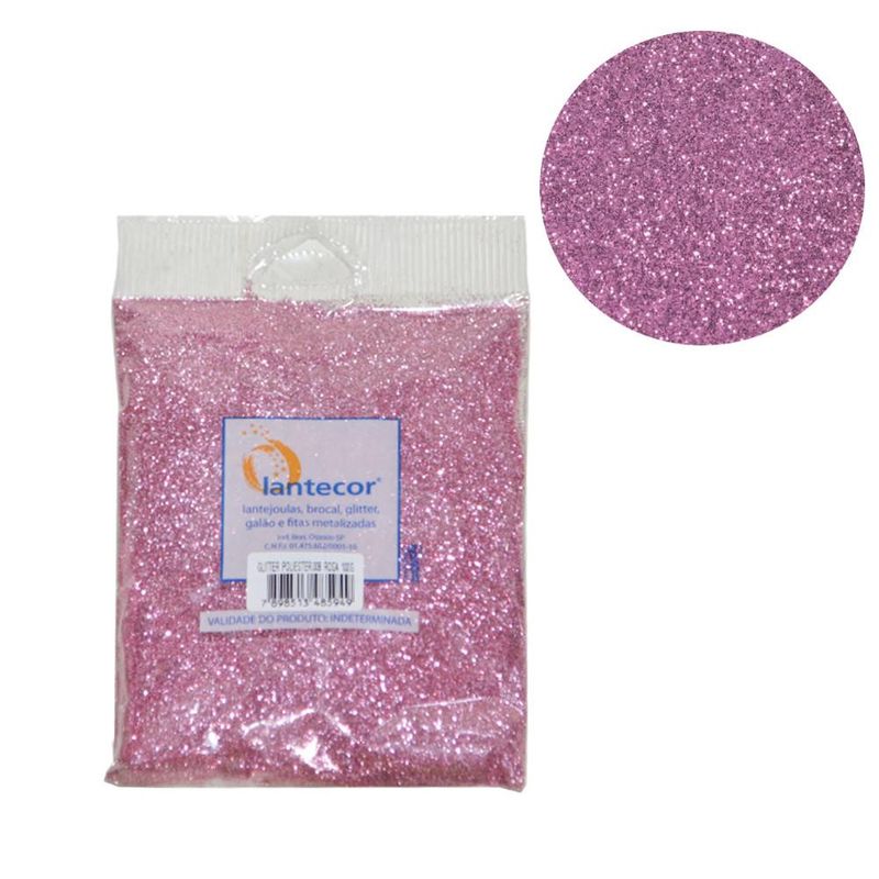 Glitter de Poliéster Metalizado Ref. 200 Rosa Lantecor (100 gramas)
