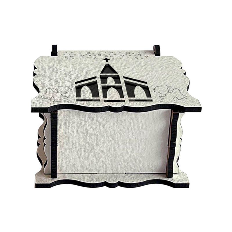 Caixa-de-MDF-Branca-com-Gravacao-Anjos-e-Igreja-8x8x4cm-Ref.--CXBG-010-Litoarte--01-Unidade-