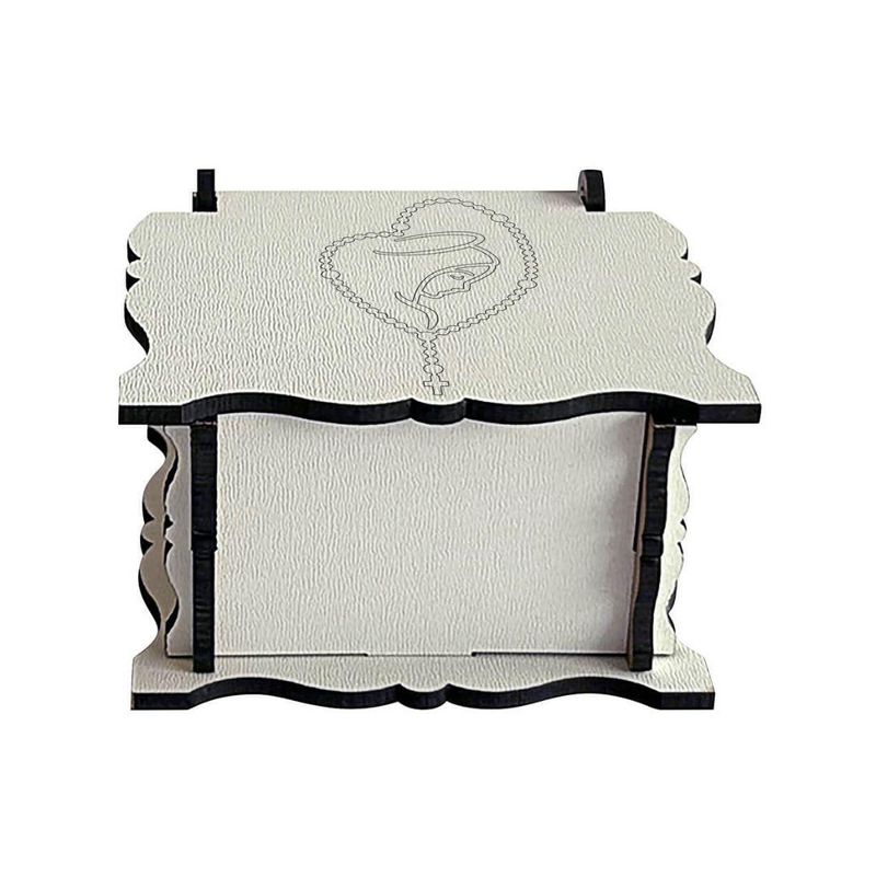 Caixa-de-MDF-Branca-com-Gravacao-Nossa-Senhora-8x8x4cm-Ref.--CXBG-030-Litoarte--01-Unidade-