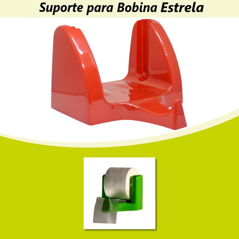 Suporte sem Base para Bobina de Sacos com Fundo Estrela na cor Vermelho (01UND)