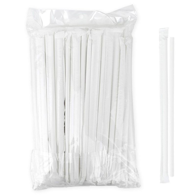 Canudo-de-Papel-Liso-Branco-22cm-Ref.-29002578-Cromus--100-unidades-