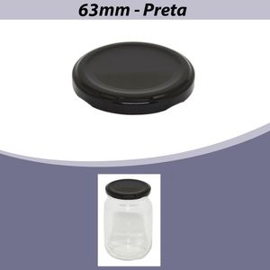 Tampa Metálica 63mm Preta (01 unidade)