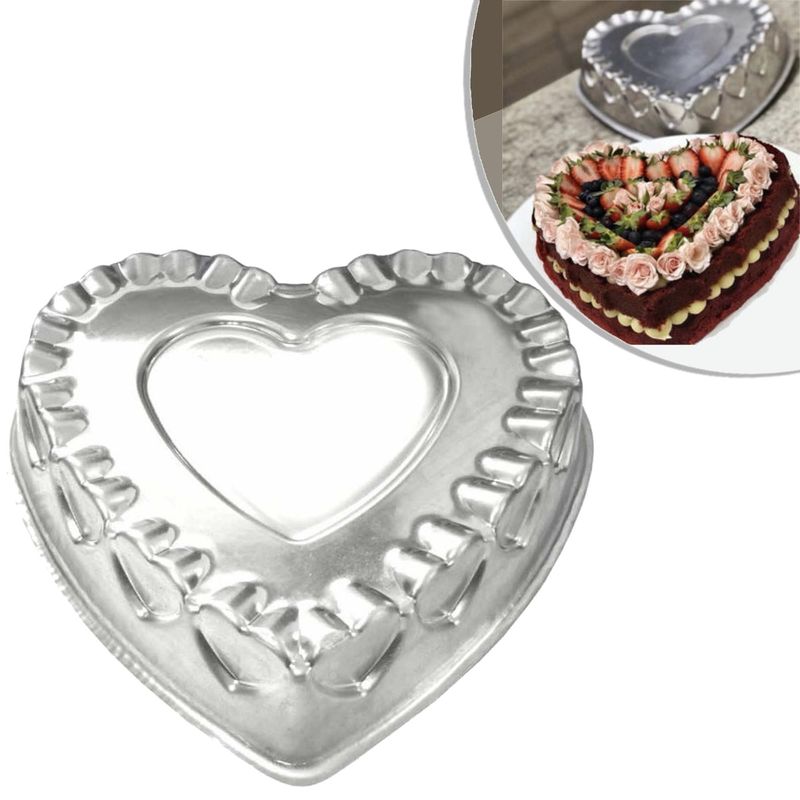 Forma em Alumínio Coração Decorado 33x7cm Ref.2712 Caparroz (01UND)