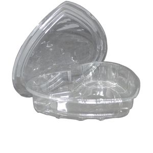 Embalagem em Plástico com Tampa para Doces Coração 260ml I-620 Intraplast (10 unidades)